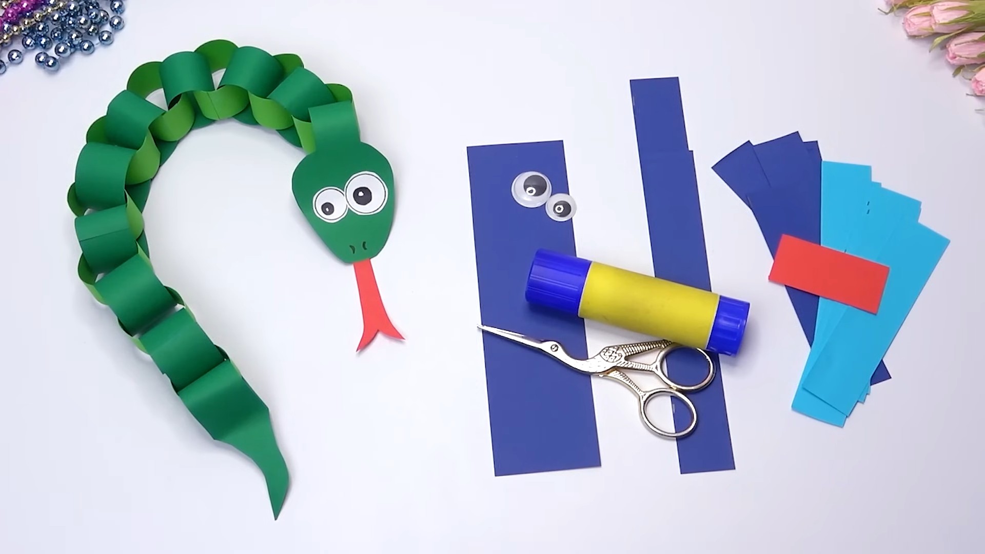 Origami Schlange falten Anleitung