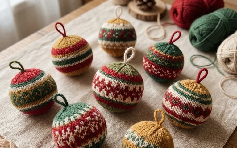 12 Knit Christmas Bauble Ornament Free Knitting Patterns - Page 2 of 2 - Knitting Pattern